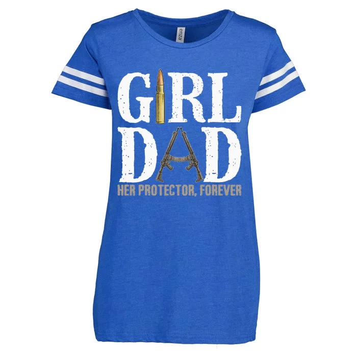 Girl Dad Her Protector Forever Funny Father Enza Ladies Jersey Football T-Shirt