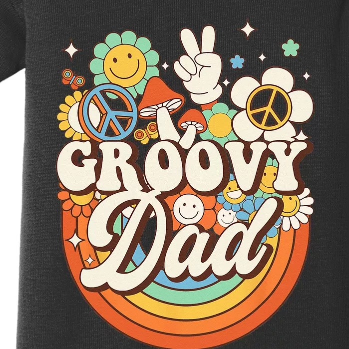 Groovy Dad Hippie Mushroom Peace Retro 60s 70s Aesthetic Baby Bodysuit