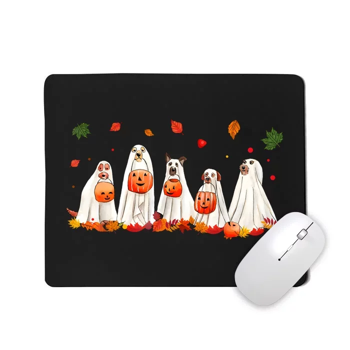 Ghost Dog Halloween Boo Ghost Lover Dog Owner Dog Mom Dad Mousepad