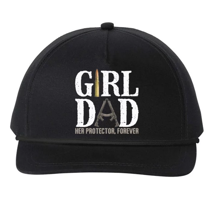 Girl Dad Her Protector Forever Funny Father Of Snapback Five-Panel Rope Hat