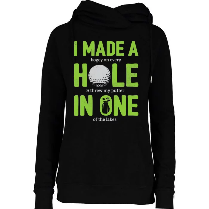 Golf Dad Hole In One Golf Gag Funny Golf Player Womens Funnel Neck Pullover Hood