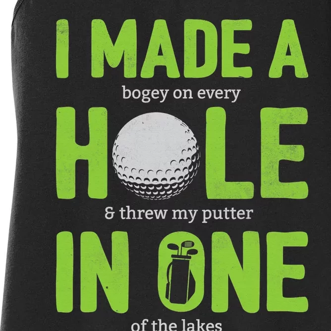 Golf Dad Hole In One Golf Gag Funny Golf Player Women's Racerback Tank