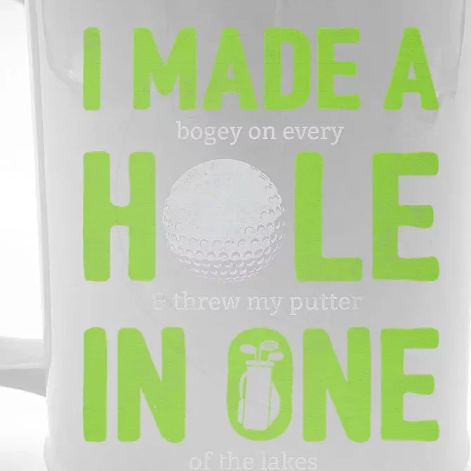 Golf Dad Hole In One Golf Gag Funny Golf Player Front & Back Beer Stein