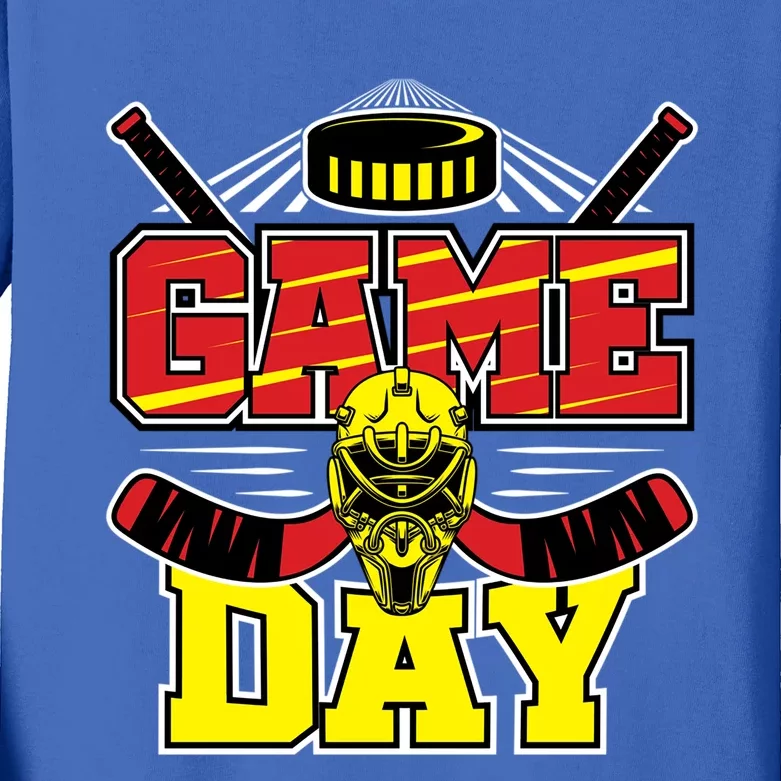 Game Day Hockey Season Supporter Ice Hockey Fans Gift Kids Long Sleeve Shirt