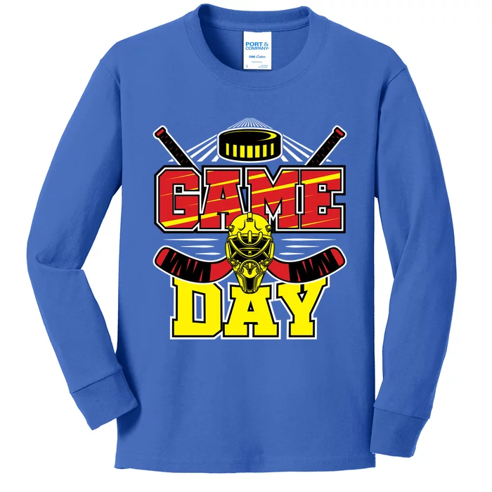 Game Day Hockey Season Supporter Ice Hockey Fans Gift Kids Long Sleeve Shirt