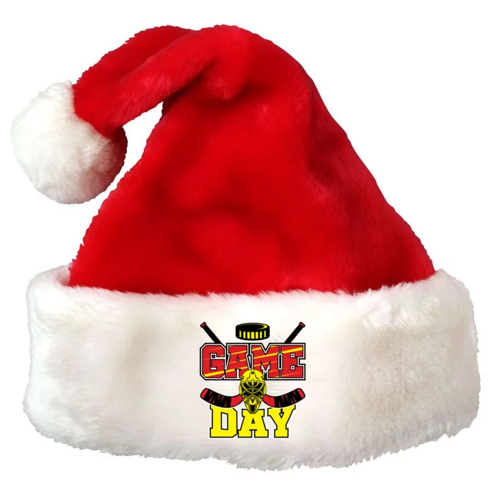 Game Day Hockey Season Supporter Ice Hockey Fans Gift Premium Christmas Santa Hat