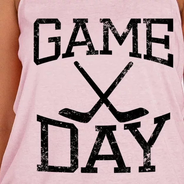 Game Day Hockey Season Gift Women's Knotted Racerback Tank