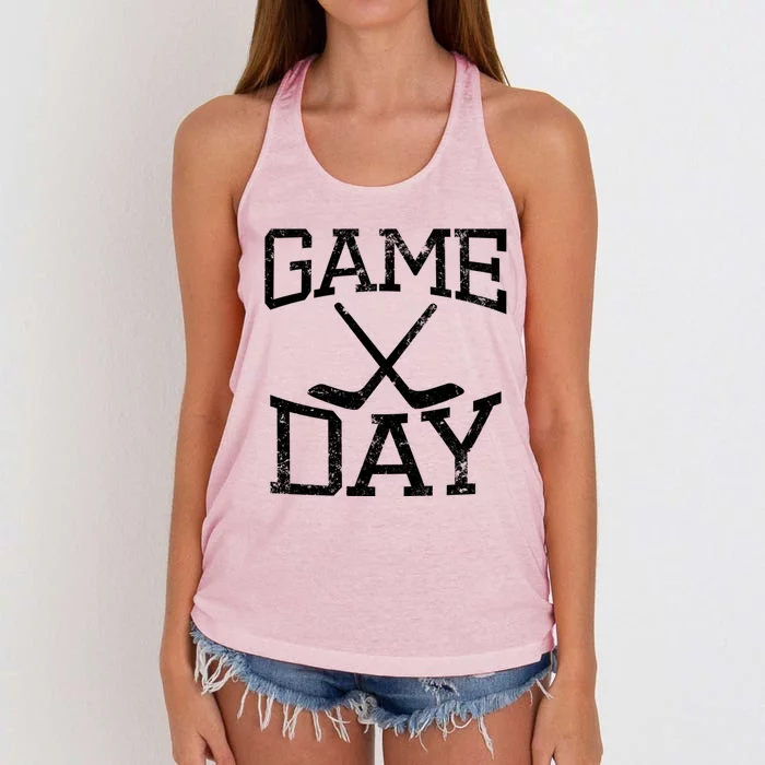 Game Day Hockey Season Gift Women's Knotted Racerback Tank