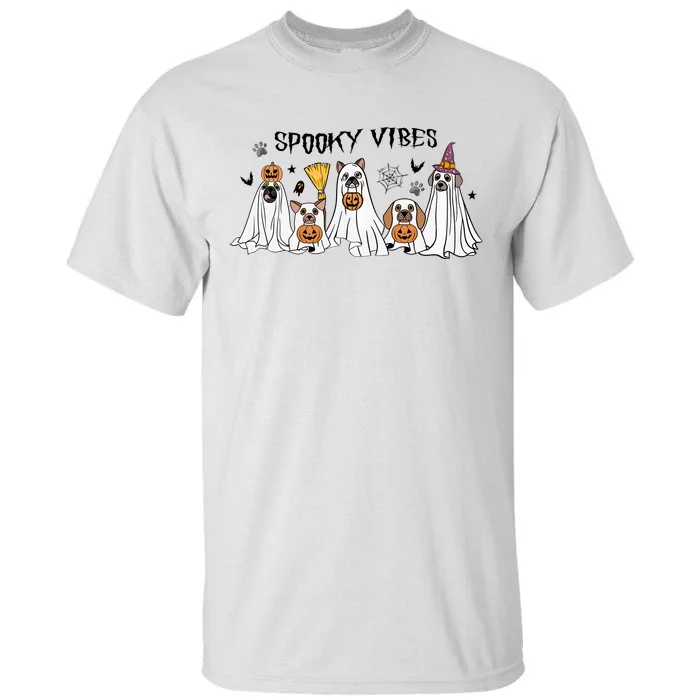 Ghost Dog Halloween Spooky Vibes Tall T-Shirt