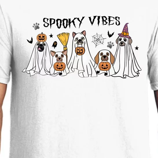 Ghost Dog Halloween Spooky Vibes Pajama Set