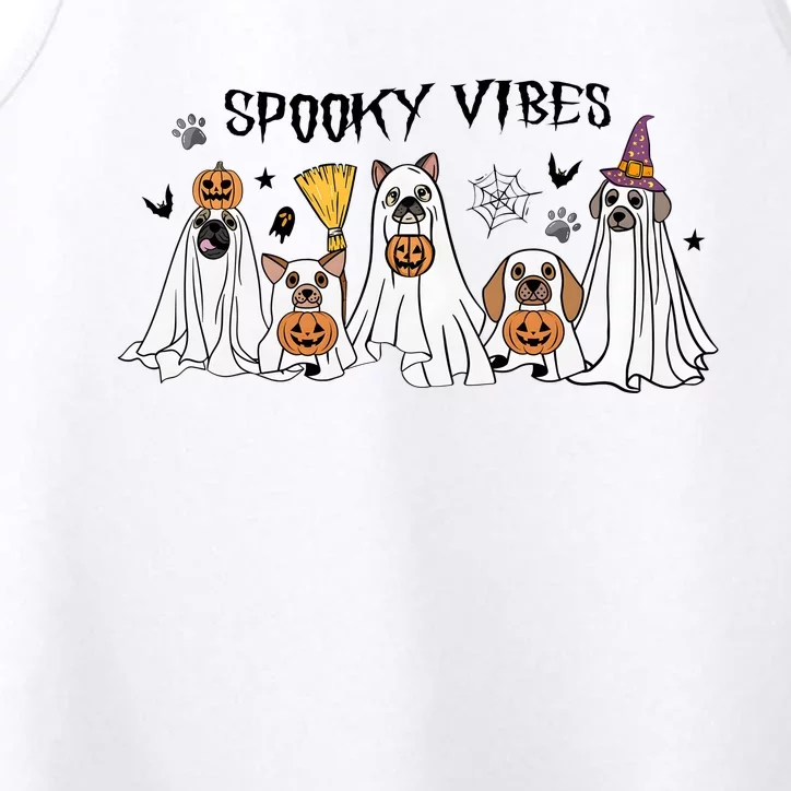 Ghost Dog Halloween Spooky Vibes Performance Tank