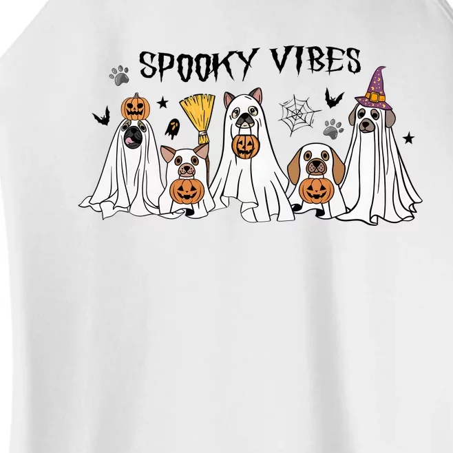 Ghost Dog Halloween Spooky Vibes Women’s Perfect Tri Rocker Tank