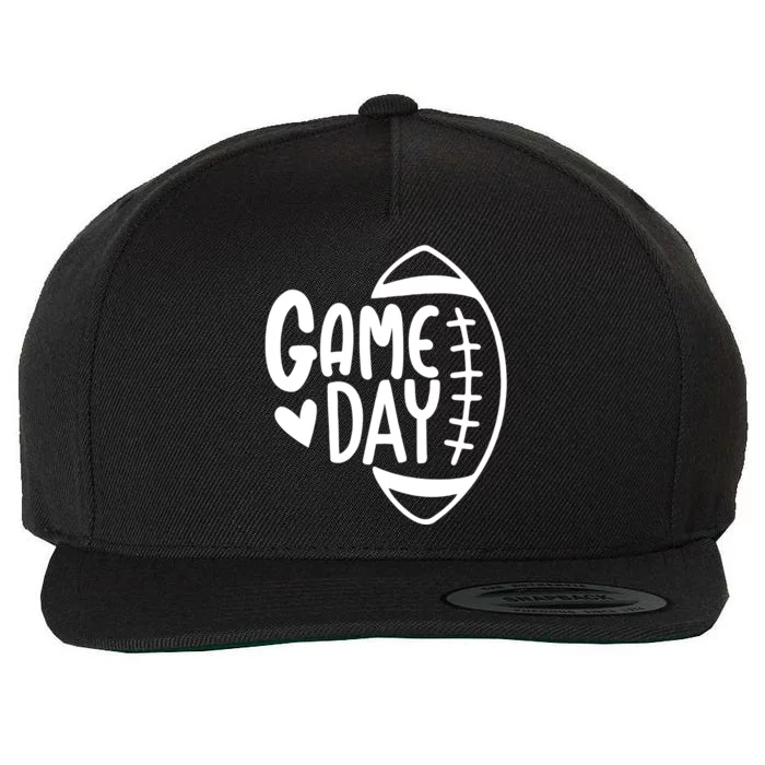 Game Day Heart Football Lover Wool Snapback Cap