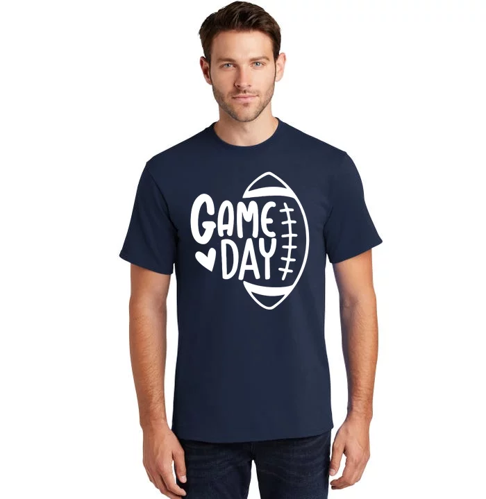 Game Day Heart Football Lover Tall T-Shirt