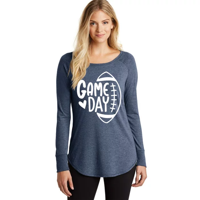 Game Day Heart Football Lover Women's Perfect Tri Tunic Long Sleeve Shirt