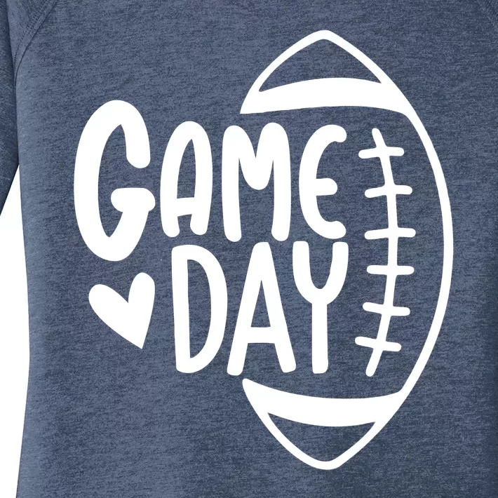 Game Day Heart Football Lover Women's Perfect Tri Tunic Long Sleeve Shirt