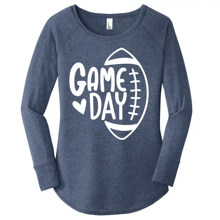 Game Day Heart Football Lover Women's Perfect Tri Tunic Long Sleeve Shirt