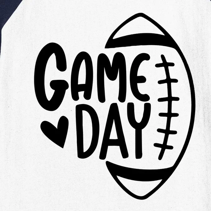 Game Day Heart Football Lover Baseball Sleeve Shirt