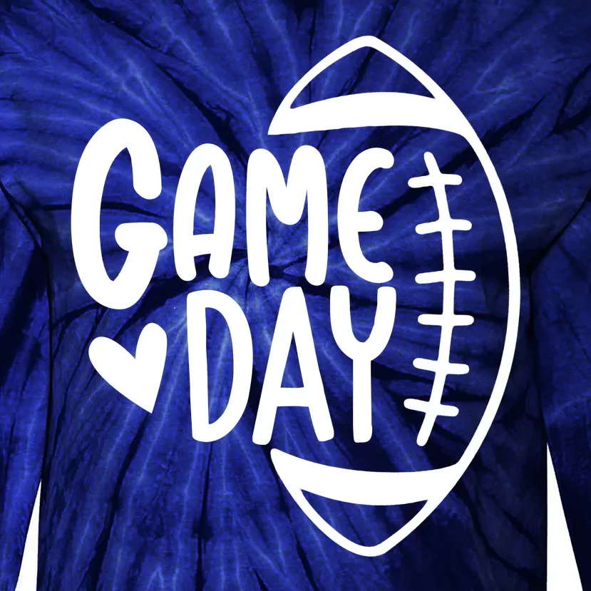 Game Day Heart Football Lover Tie-Dye Long Sleeve Shirt