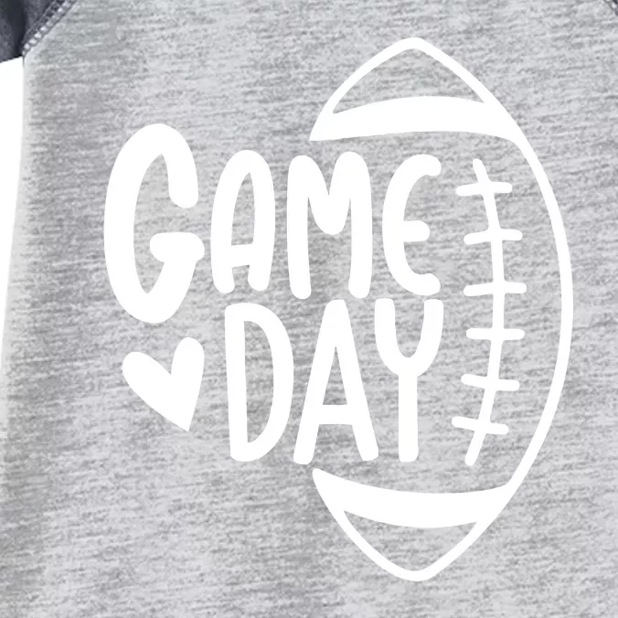 Game Day Heart Football Lover Infant Baby Jersey Bodysuit