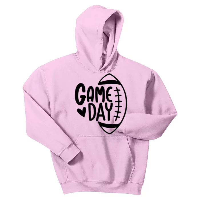 Game Day Heart Football Lover Kids Hoodie