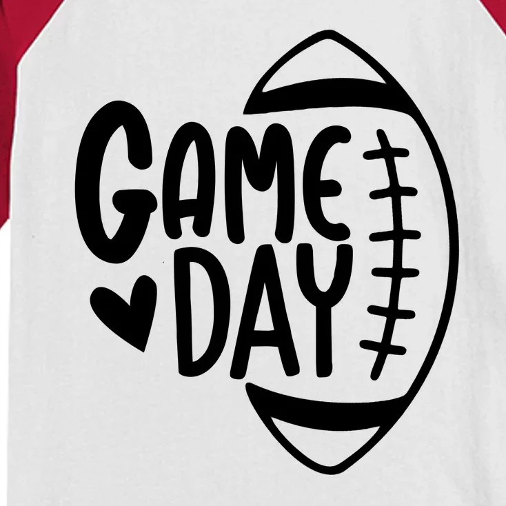 Game Day Heart Football Lover Kids Colorblock Raglan Jersey