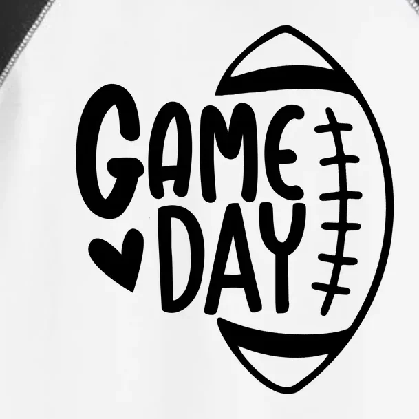 Game Day Heart Football Lover Toddler Fine Jersey T-Shirt