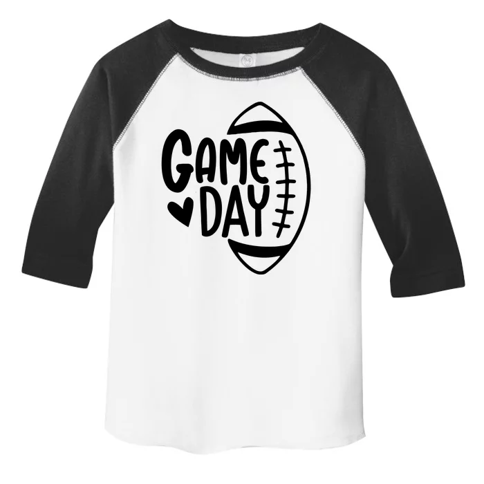 Game Day Heart Football Lover Toddler Fine Jersey T-Shirt