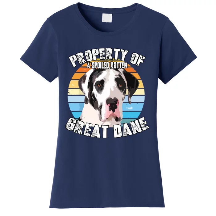 Great Dane Harlequin Vintage Retro Property Of Women's T-Shirt