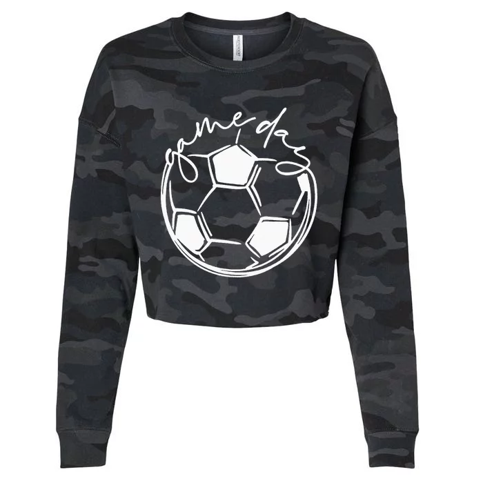 Game Day Heart Soccer Mom mother's day Cropped Pullover Crew