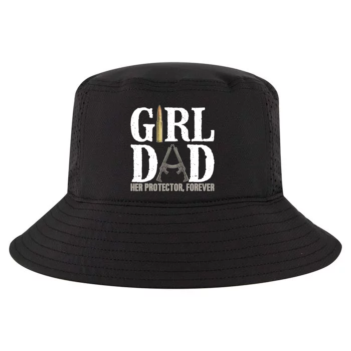 Girl Dad Her Protector Forever Funny Father of Girl Cool Comfort Performance Bucket Hat