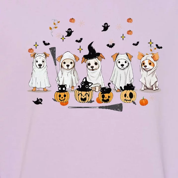 Ghost Dog Halloween Boo Ghost Lover Dog Owner Mom Dad Garment-Dyed Sweatshirt