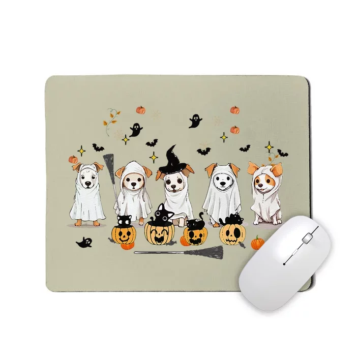 Ghost Dog Halloween Boo Ghost Lover Dog Owner Mom Dad Mousepad