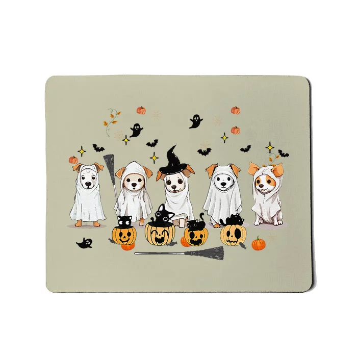 Ghost Dog Halloween Boo Ghost Lover Dog Owner Mom Dad Mousepad