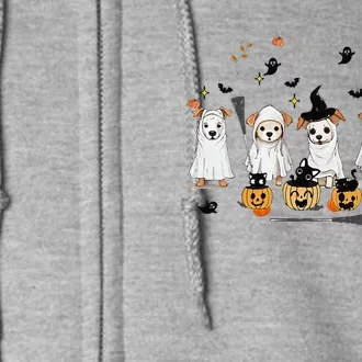 Ghost Dog Halloween Boo Ghost Lover Dog Owner Mom Dad Full Zip Hoodie