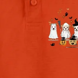 Ghost Dog Halloween Boo Ghost Lover Dog Owner Mom Dad Dry Zone Grid Performance Polo