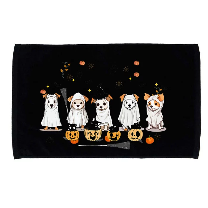 Ghost Dog Halloween Boo Ghost Lover Dog Owner Mom Dad Microfiber Hand Towel