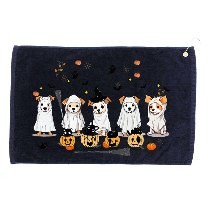 Ghost Dog Halloween Boo Ghost Lover Dog Owner Mom Dad Grommeted Golf Towel