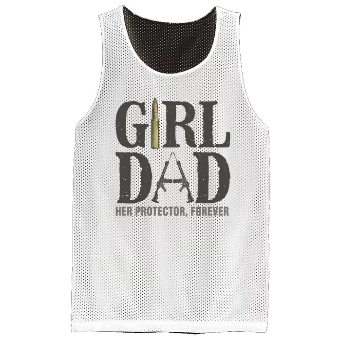 Girl Dad Her Protector Forever Proud Fathers Day Gift Mesh Reversible Basketball Jersey Tank