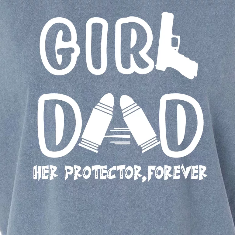 Girl Dad Her Protector Forever Proud Fathers Day Gift Garment-Dyed Women's Muscle Tee