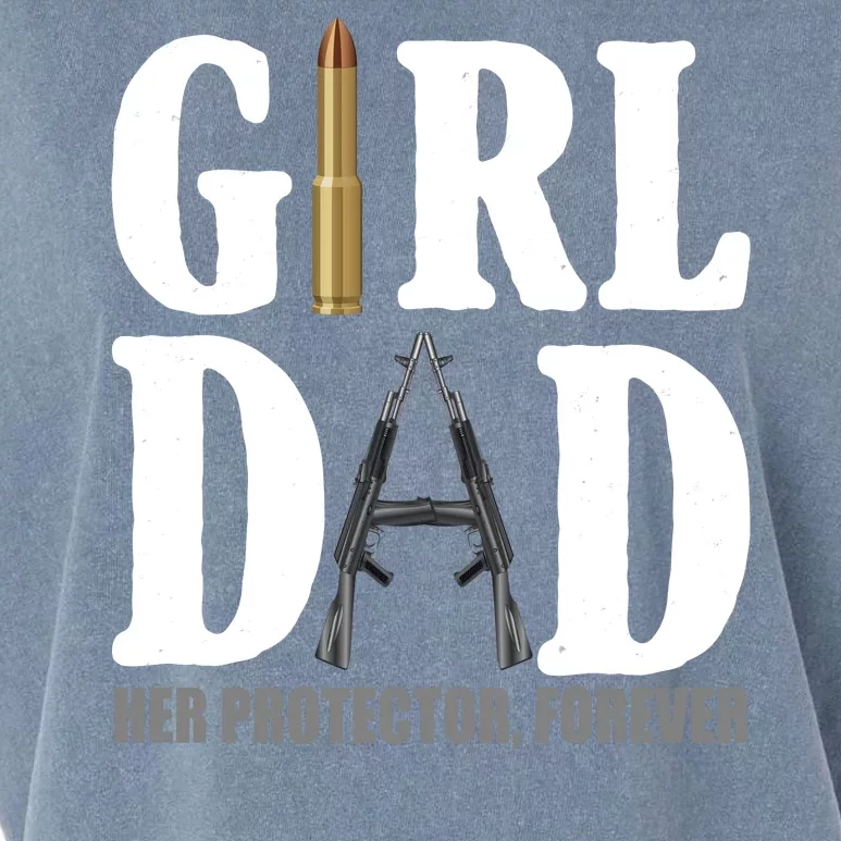 Girl Dad Her Protector Forever Gun Garment-Dyed Women's Muscle Tee