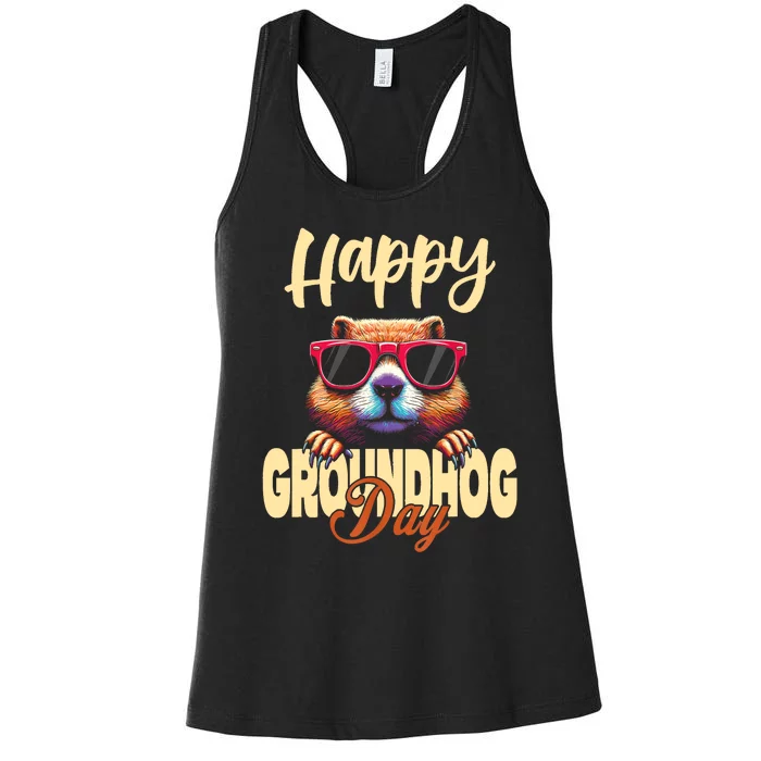 Groundhog Day Happy Groundhog Day Women's Racerback Tank