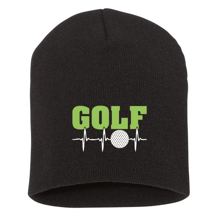 Golf Dad Heartbeat Gift For Father's Day Short Acrylic Beanie