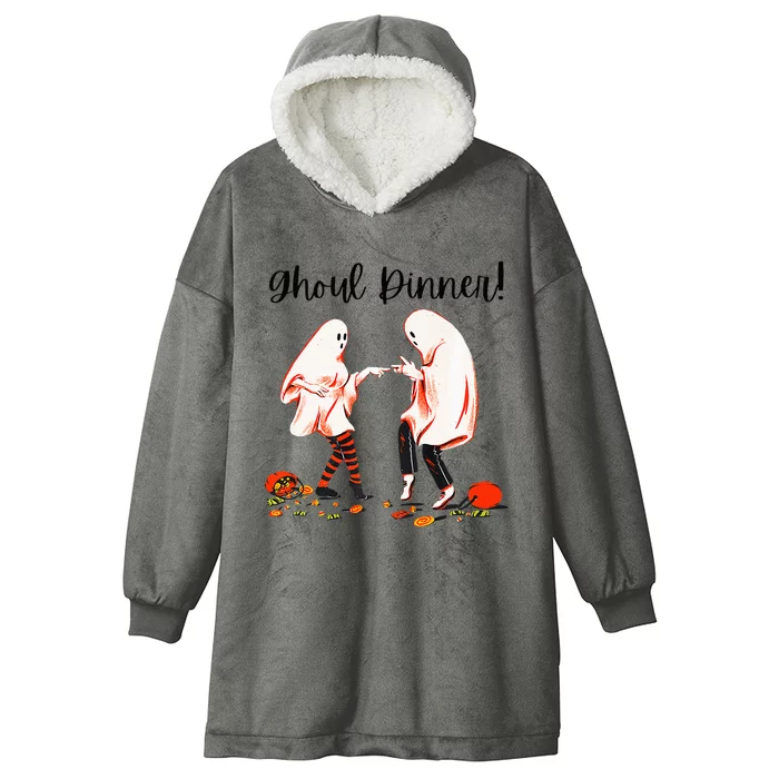 G.houl Dinner Halloween T.rick Or T.reating Hooded Wearable Blanket