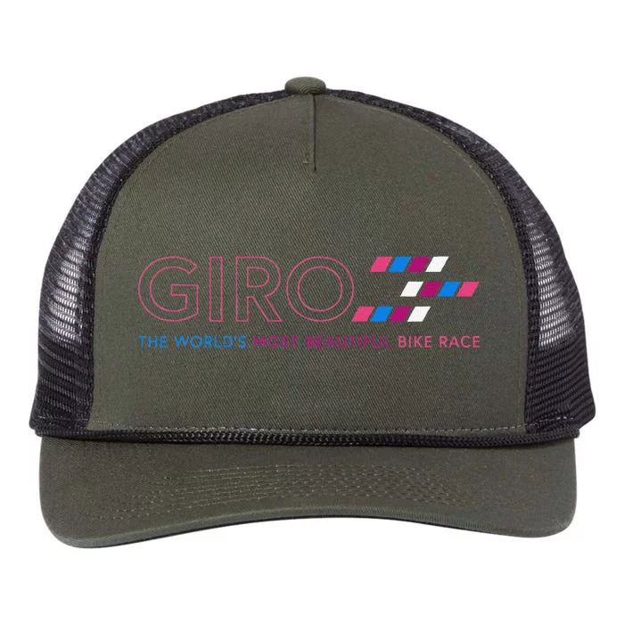 Giro D Italia The WorldS Most Beautiful Bike Race Retro Rope Trucker Hat Cap