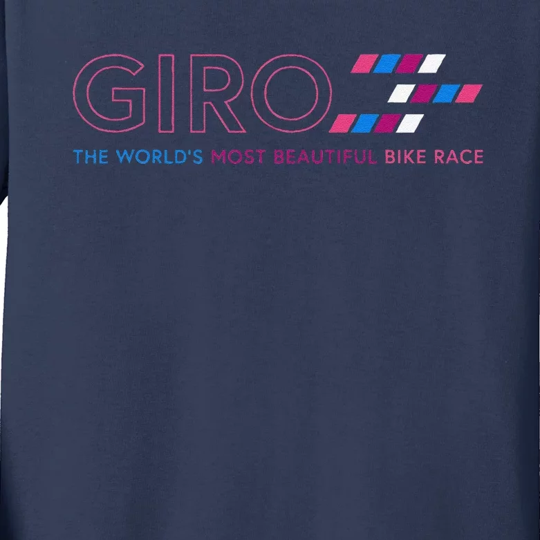 Giro D Italia The WorldS Most Beautiful Bike Race Kids Long Sleeve Shirt