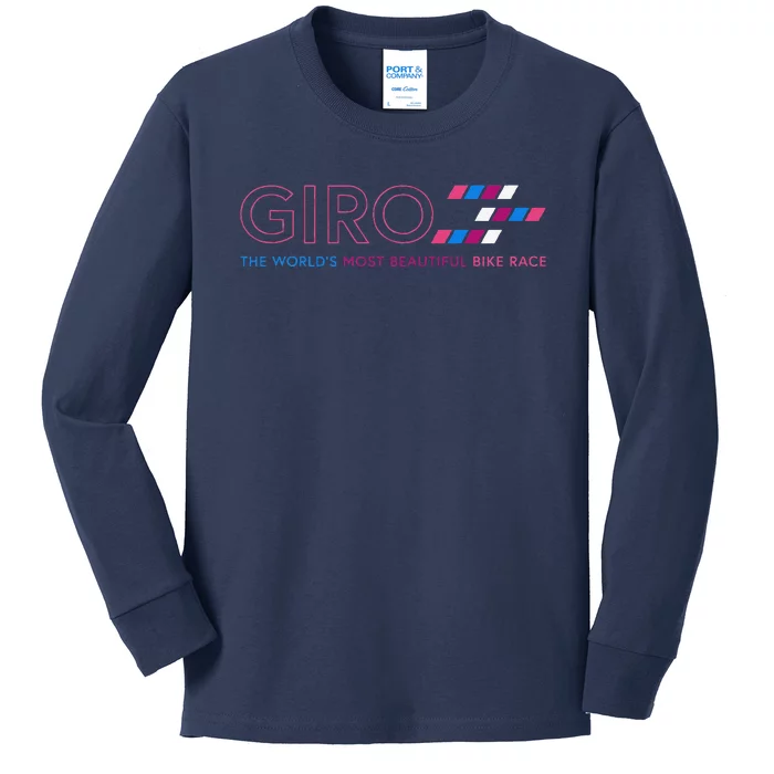 Giro D Italia The WorldS Most Beautiful Bike Race Kids Long Sleeve Shirt