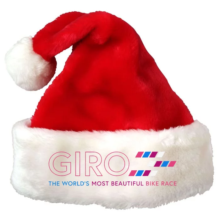 Giro D Italia The WorldS Most Beautiful Bike Race Premium Christmas Santa Hat