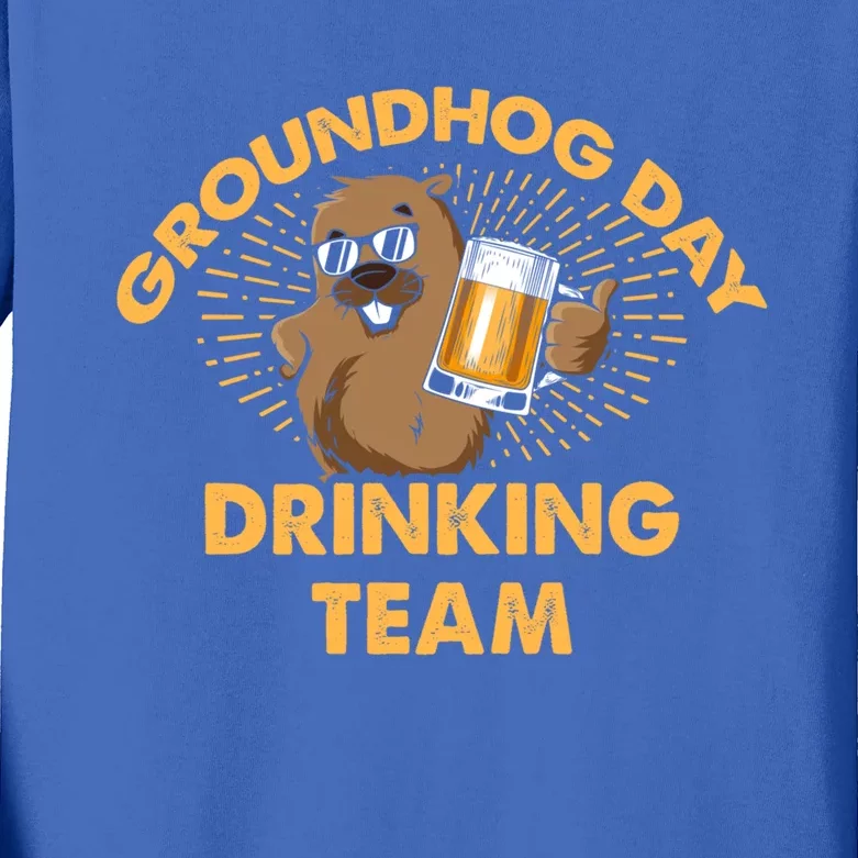 Groundhog Day Ing Team Groundhog Day Beer Lover Gift Kids Long Sleeve Shirt