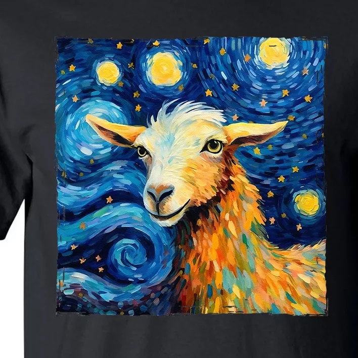 Goat Design In The Style Of Van Goghs Iconic Starry Night Tall T-Shirt